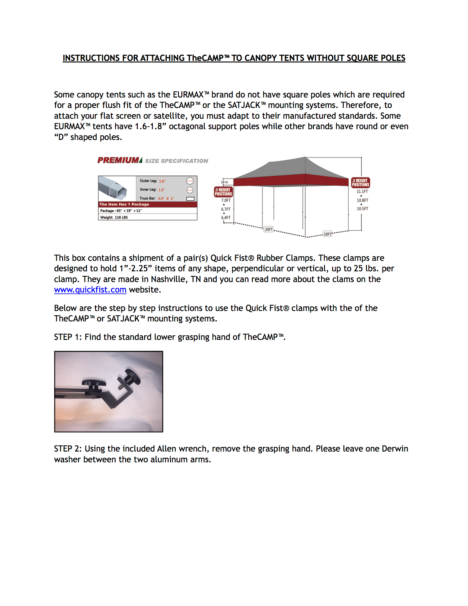 NEW!! No Slip Grips™ (Converters for hexagon, round, or 2.25"+ width canopy tent poles)